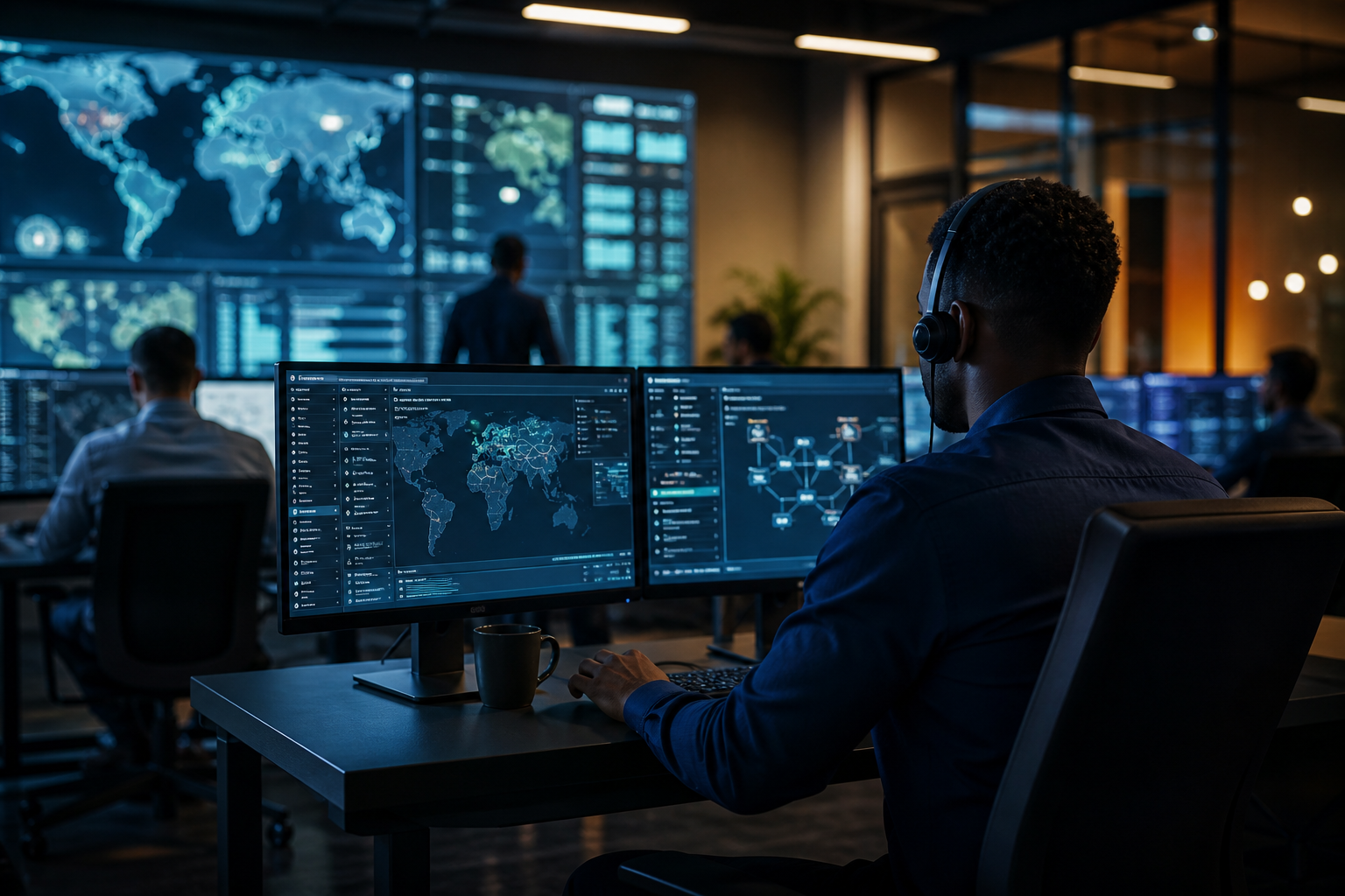 Security operations center monitoring threats